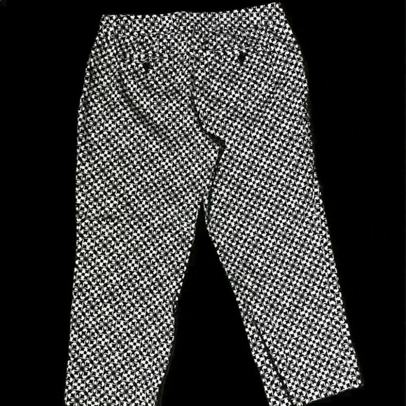 LAUNDRY By SHELY SEGAL CROPPED black and white pants capris bottoms SIZE 10 - Picture 3 of 7
